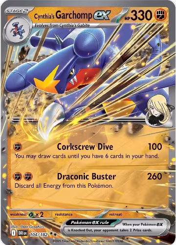 Cynthia's Garchomp ex - 104/182 (104/182), Destined Rivals — Pokémon card price