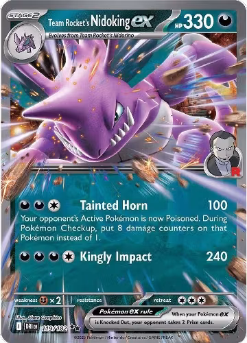 Team Rocket's Nidoking ex - 119/182 (119/182), Destined Rivals — Pokémon card price