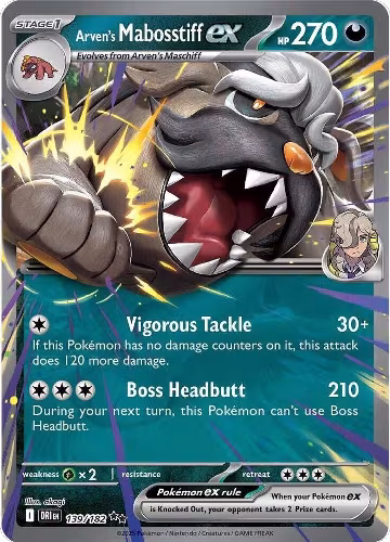 Arven's Mabosstiff ex - 139/182 (139/182), Destined Rivals — Pokémon card price