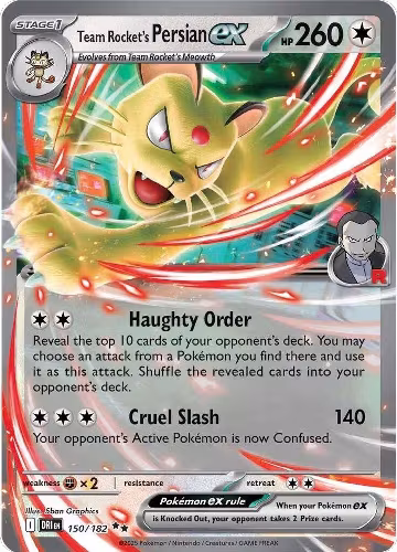 Team Rocket's Persian ex - 150/182 (150/182), Destined Rivals — Pokémon card price