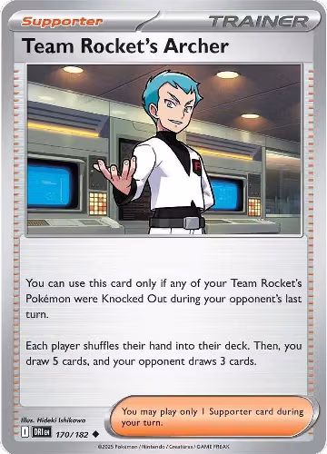 Team Rocket's Archer - 170/182 (170/182), Destined Rivals — Pokémon card price