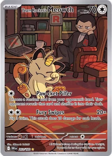 Team Rocket's Meowth - 203/182 (203/182), Destined Rivals — Pokémon card price