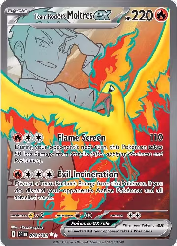 Team Rocket's Moltres ex - 208/182 (208/182), Destined Rivals — Pokémon card price