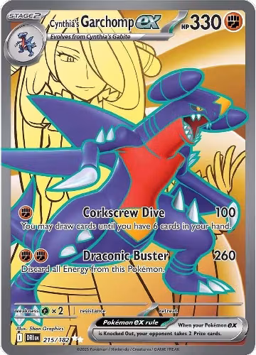 Cynthia's Garchomp ex - 215/182 (215/182), Destined Rivals — Pokémon card price