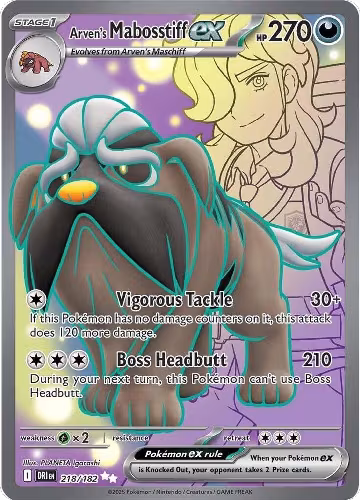 Arven's Mabosstiff ex - 218/182 (218/182), Destined Rivals — Pokémon card price