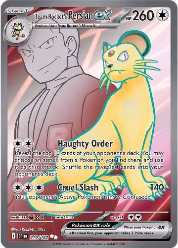 Team Rocket's Persian ex - 219/182 (219/182), Destined Rivals — Pokémon card price