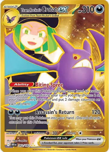 Team Rocket's Crobat ex - 242/182 (242/182), Destined Rivals — Pokémon card price