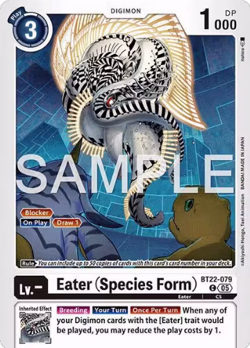 Eater (Species Form) (BT22-079 C), Cyber Eden — Digimon card price