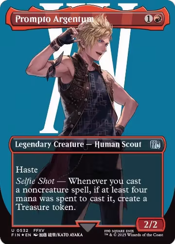 Prompto Argentum (Borderless) (Surge Foil) (532), FINAL FANTASY — Magic card price