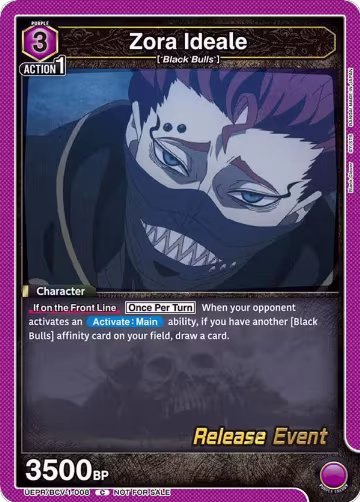 Zora Ideale (UEPR/BCV-1-008), Black Clover Release Event Cards — Union Arena card price