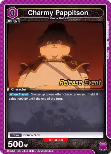 Charmy Pappitson (009) (UEPR/BCV-1-009), Black Clover Release Event Cards — Union Arena card price