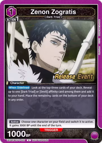 Zenon Zogratis (021) (UEPR/BCV-1-021), Black Clover Release Event Cards — Union Arena card price