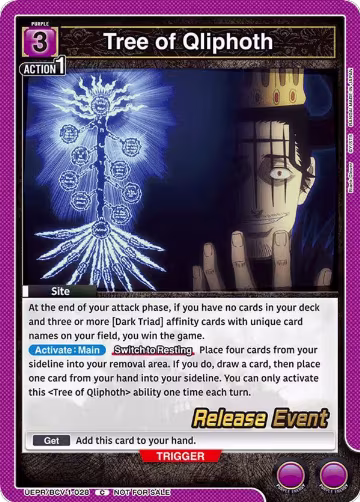 Tree of Qliphoth (UEPR/BCV-1-028), Black Clover Release Event Cards — Union Arena card price