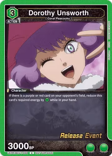 Dorothy Unsworth (UEPR/BCV-1-059), Black Clover Release Event Cards — Union Arena card price