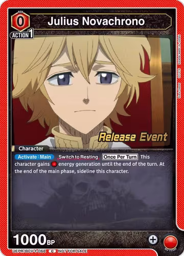Julius Novachrono (068) (UEPR/BCV-1-068), Black Clover Release Event Cards — Union Arena card price