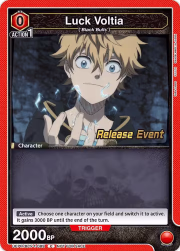 Luck Voltia (089) (UEPR/BCV-1-089), Black Clover Release Event Cards — Union Arena card price