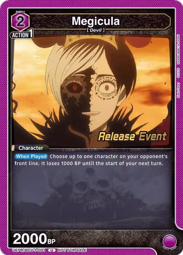 Megicula (UEPR/BCV-1-001), Black Clover Release Event Cards — Union Arena card price