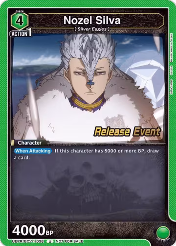 Nozel Silva (UEPR/BCV-1-038), Black Clover Release Event Cards — Union Arena card price