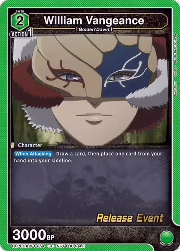 William Vangeance (UEPR/BCV-1-054), Black Clover Release Event Cards — Union Arena card price