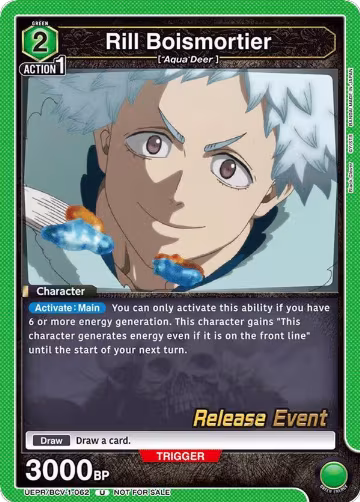 Rill Boismortier (UEPR/BCV-1-062), Black Clover Release Event Cards — Union Arena card price