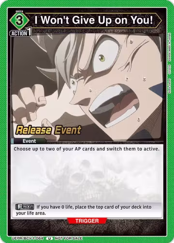 I Won't Give Up on You! (UEPR/BCV-1-064) — card price