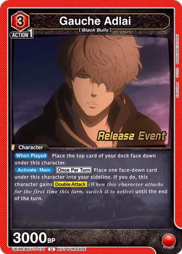 Gauche Adlai (077) (UEPR/BCV-1-077), Black Clover Release Event Cards — Union Arena card price