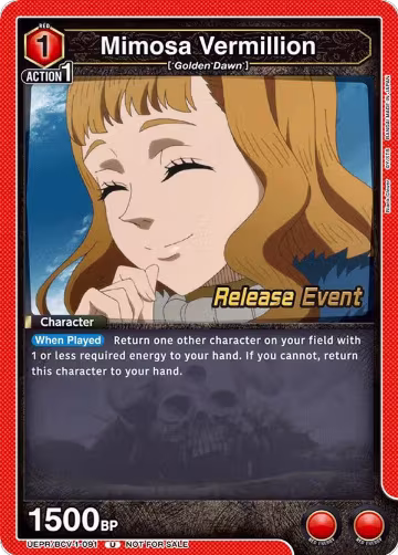 Mimosa Vermillion (091) (UEPR/BCV-1-091), Black Clover Release Event Cards — Union Arena card price