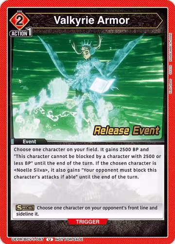 Valkyrie Armor (UEPR/BCV-1-097), Black Clover Release Event Cards — Union Arena card price