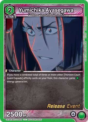 Yumichika Ayasegawa (UEPR/BLC-2-062), UEX01BT: BLEACH: Thousand-Year Blood War Vol.2 Release Event Cards — Union Arena card price