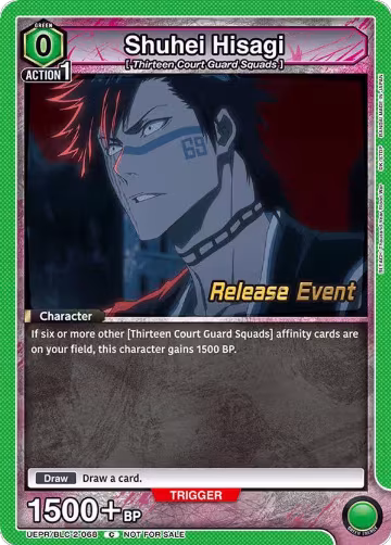 Shuhei Hisagi (UEPR/BLC-2-068), UEX01BT: BLEACH: Thousand-Year Blood War Vol.2 Release Event Cards — Union Arena card price