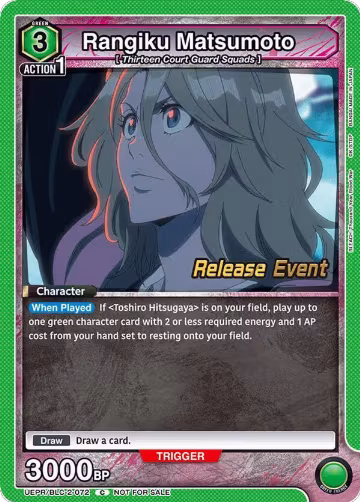 Rangiku Matsumoto (UEPR/BLC-2-072), UEX01BT: BLEACH: Thousand-Year Blood War Vol.2 Release Event Cards — Union Arena card price