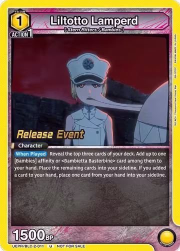 Liltotto Lamperd (UEPR/BLC-2-011), UEX01BT: BLEACH: Thousand-Year Blood War Vol.2 Release Event Cards — Union Arena card price