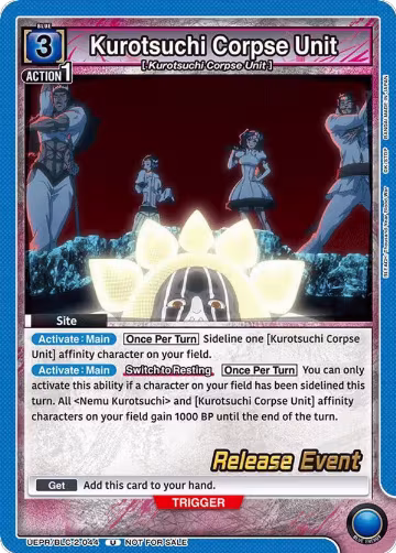 Kurotsuchi Corpse Unit (UEPR/BLC-2-044), UEX01BT: BLEACH: Thousand-Year Blood War Vol.2 Release Event Cards — Union Arena card price