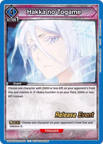 Hakka no Togame (UEPR/BLC-2-048), UEX01BT: BLEACH: Thousand-Year Blood War Vol.2 Release Event Cards — Union Arena card price