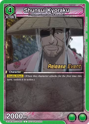 Shunsui Kyoraku (UEPR/BLC-2-063), UEX01BT: BLEACH: Thousand-Year Blood War Vol.2 Release Event Cards — Union Arena card price