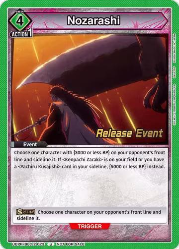Nozarashi (UEPR/BLC-2-073), UEX01BT: BLEACH: Thousand-Year Blood War Vol.2 Release Event Cards — Union Arena card price