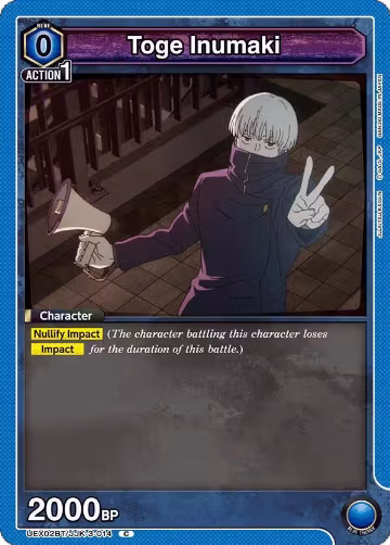 Toge Inumaki (014) (Box Topper Foil) (UEX02BT/JJK-3-014), UEX02BT: Jujutsu Kaisen Vol.2 — Union Arena card price