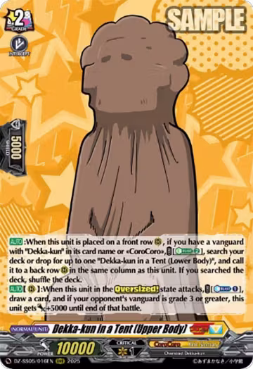 Dekka-kun in a Tent (Upper Body) (DZ-SS05/016EN), DZ-SS05: CoroCoro Start Deck Pack — Vanguard card price