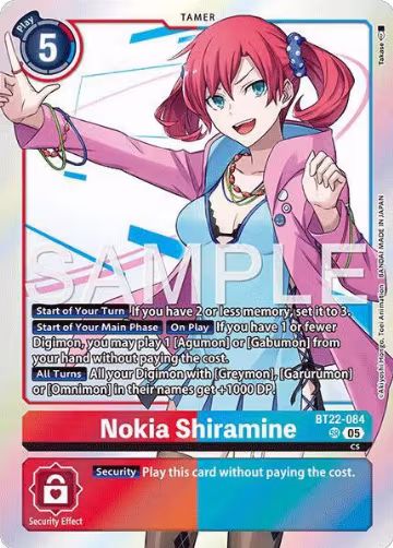 Nokia Shiramine (BT22-084 SR), Cyber Eden — Digimon card price