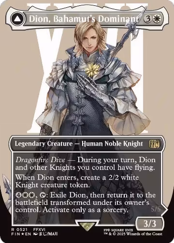 Dion, Bahamut's Dominant (Borderless) (Surge Foil) (521), FINAL FANTASY — Magic card price