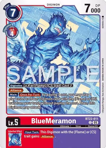 BlueMeramon (BT22-011 C), Cyber Eden — Digimon card price