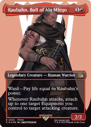 Raubahn, Bull of Ala Mhigo (Borderless) (Surge Foil) (533), FINAL FANTASY — Magic card price