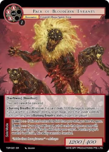 Pack of Bloodlava Tyrants (TOP-021 SR), Ten Oaths of Protopaterpolis' War — Force of Will card price
