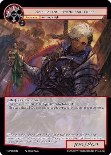 Spectating Swordmistress (TOP-026 N), Ten Oaths of Protopaterpolis' War — Force of Will card price