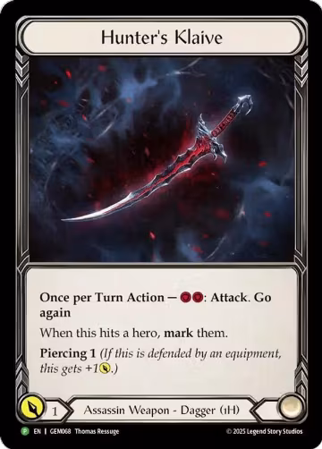 Hunter's Klaive (GEM068), GEM Pack 2 — Flesh & Blood card price