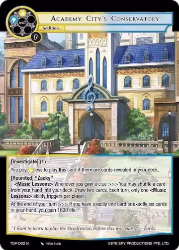 Academy City's Conservatory (TOP-060 N), Ten Oaths of Protopaterpolis' War — Force of Will card price
