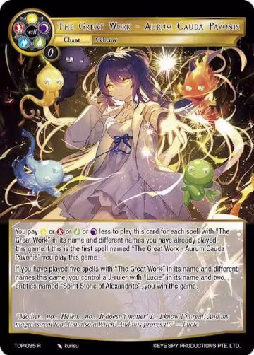 The Great Work - Aurum Cauda Pavonis (TOP-095 R), Ten Oaths of Protopaterpolis' War — Force of Will card price