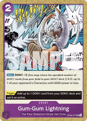Gum-Gum Lightning (Reprint) (OP09-077), ST-26: Starter Deck 26 PURPLE/BLACK Monkey.D.Luffy — One Piece card price