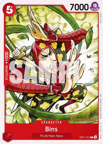 Bins (OP11-011), A Fist of Divine Speed Release Event Cards — One Piece card price