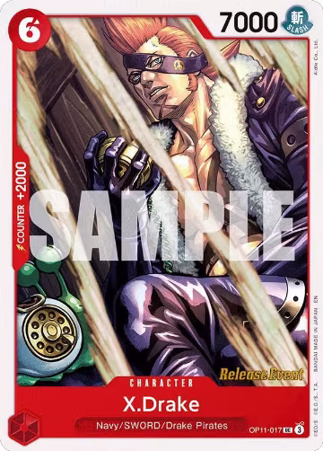 X.Drake (OP11-017), A Fist of Divine Speed Release Event Cards — One Piece card price